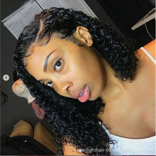 Free sample wholesale Sunlight 100% human hair lace front wig bob virgin raw brazilian cuticle aligned hair Celiehair